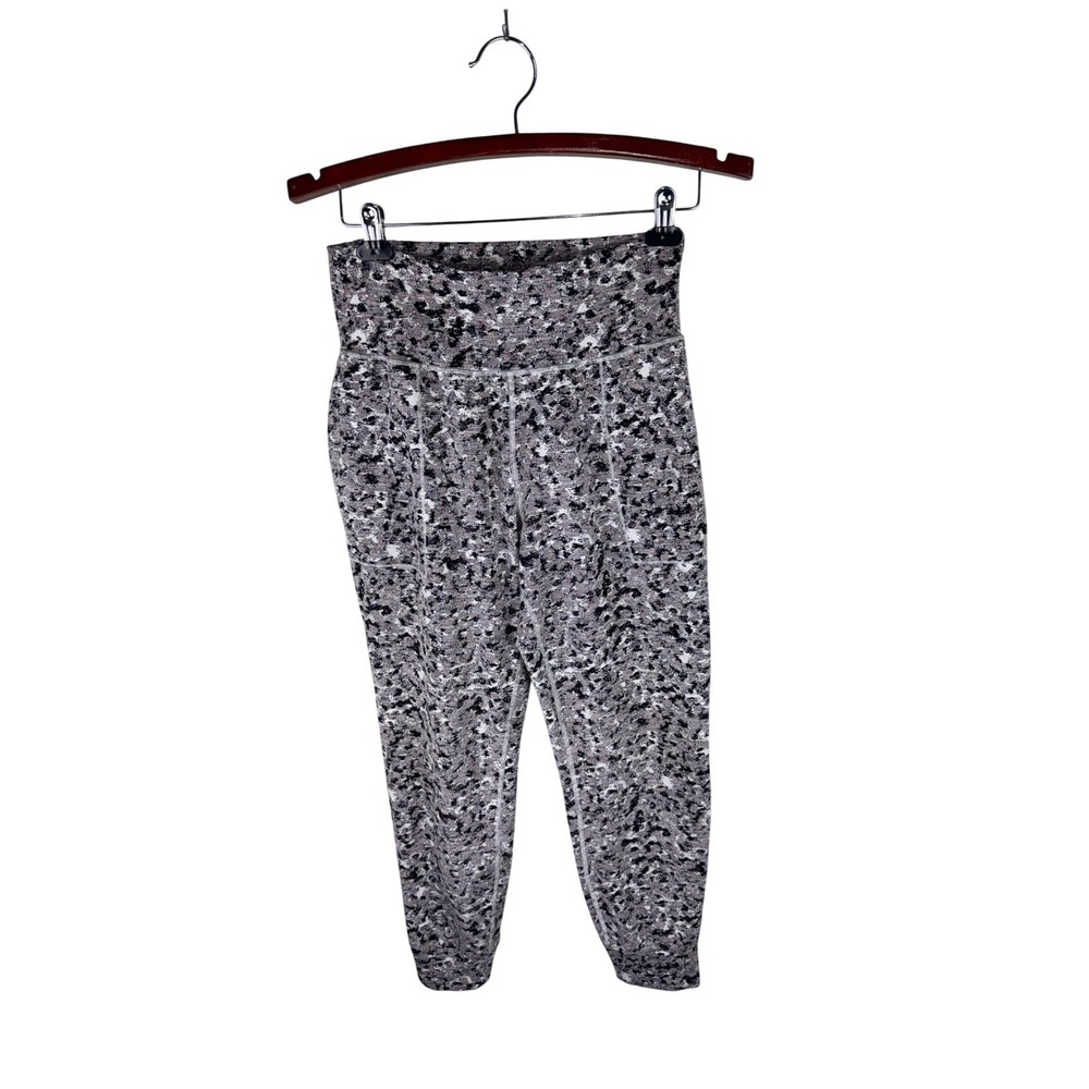 Athleta Salutation Textured Jogger Grey Black Abstract Camo High Rise Pants M